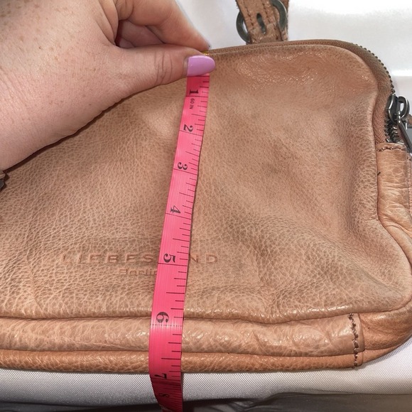 Liebeskind Maike Cross Body Leather Bag Purse Flap 3 Zip Sections Pink - Picture 15 of 16